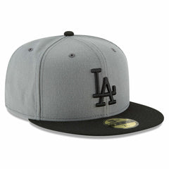 Los Angeles Dodgers Two-Tone 59FIFTY Fitted Hat Gray/Black | New Era