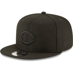 Cincinnati Reds Black on Black 9FIFTY Team Snapback Adjustable Hat Black | New Era