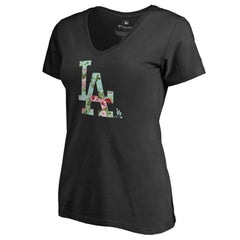 Los Angeles Dodgers Women's Lovely V-Neck T-Shirt Black