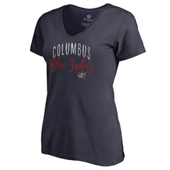 Columbus Blue Jackets Women's Graceful V-Neck T-Shirt Navy