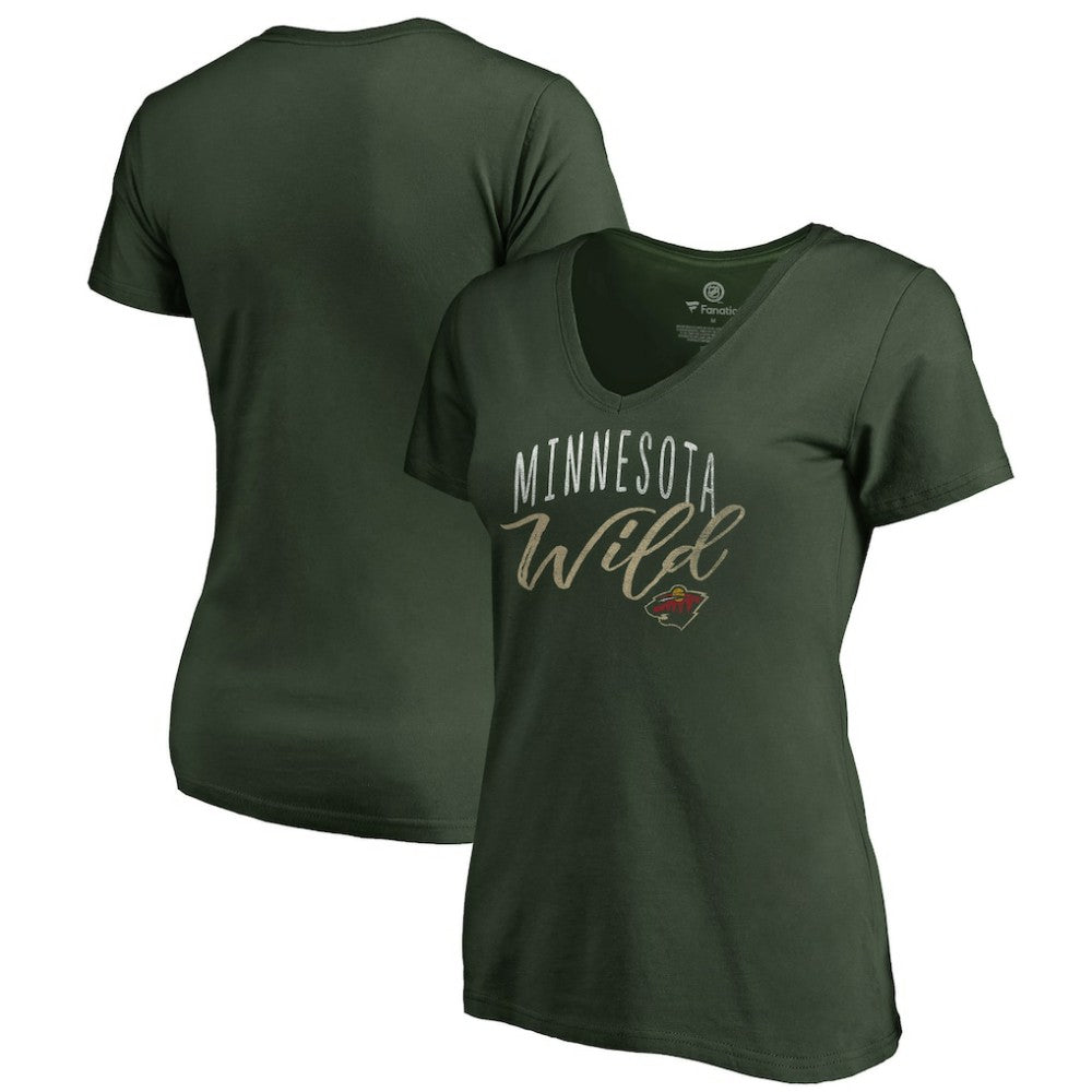 Minnesota Wild Women's Graceful V-Neck T-Shirt Green