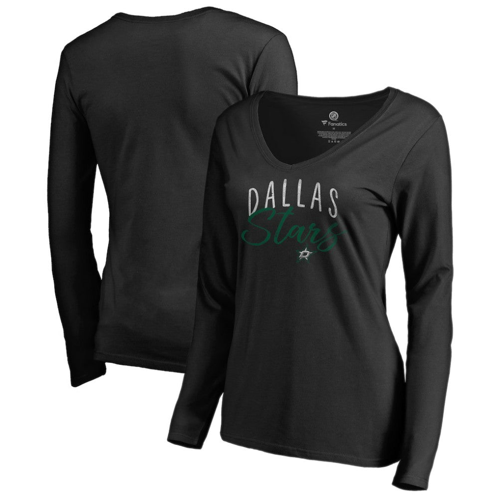 Dallas Stars Women's Graceful Long Sleeve V-Neck T-Shirt Black