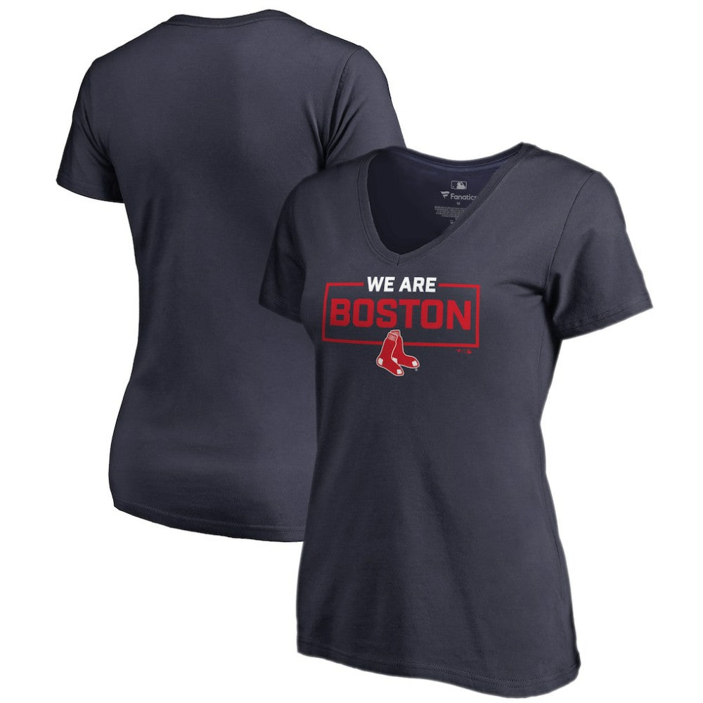 Boston Red Sox Women's We Are Icon V-Neck T-Shirt Navy