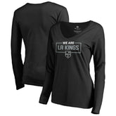 Los Angeles Kings Women's Iconic Collection We Are Long Sleeve V-Neck T-Shirt Black