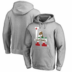 Los Angeles Dodgers Hometown Collection Cali Flag Pullover Hoodie Heathered Gray