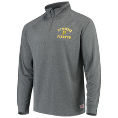 Pittsburgh Pirates Stitches Team Raglan Quarter-Zip Pullover Jacket Heathered Charcoal