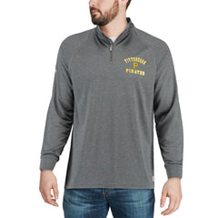 Pittsburgh Pirates Stitches Team Raglan Quarter-Zip Pullover Jacket Heathered Charcoal