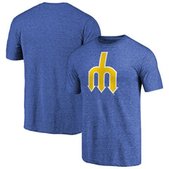 Seattle Mariners Cooperstown Collection Forbes Tri-Blend T-Shirt Heathered Royal