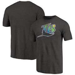 Tampa Bay Rays Cooperstown Collection Forbes Tri-Blend T-Shirt Heathered Black