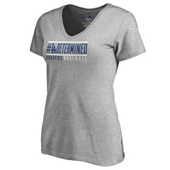 Los Angeles Dodgers Women's Hometown Collection Determined V-Neck T-Shirt Heathered Gray