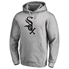 Chicago White Sox Official Wordmark Fitted Pullover Hoodie Heather Gray