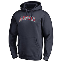 Los Angeles Angels Official Wordmark Fitted Pullover Hoodie Navy