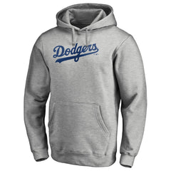Los Angeles Dodgers Official Wordmark Fitted Pullover Hoodie Heather Gray