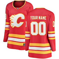 Calgary Flames Fanatics Women's Home Breakaway Custom Jersey Red