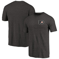 Philadelphia Flyers Primary Logo Left Chest Distressed Tri-Blend T-Shirt Black