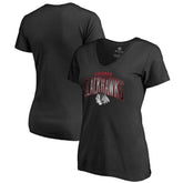 Chicago Blackhawks Women's Arch Smoke V-Neck T-Shirt Black