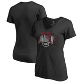 Montreal Canadiens Women's Arch Smoke V-Neck T-Shirt Black