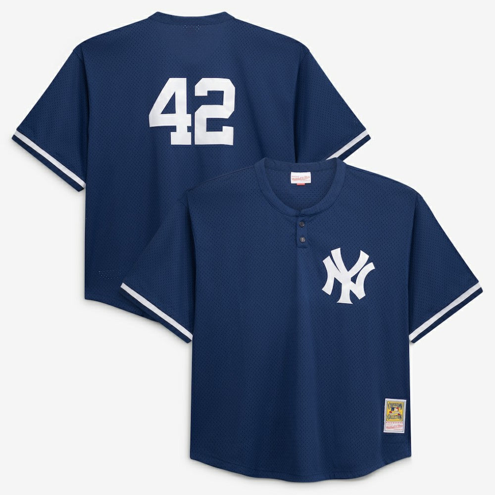 Mariano Rivera New York Yankees Mitchell & Ness Cooperstown Collection Big & Tall Mesh Batting Practice Jersey - Navy
