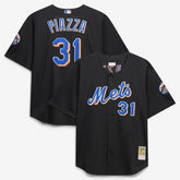 Mike Piazza New York Mets Big & Tall Cooperstown Mesh Batting Practice Jersey - Black