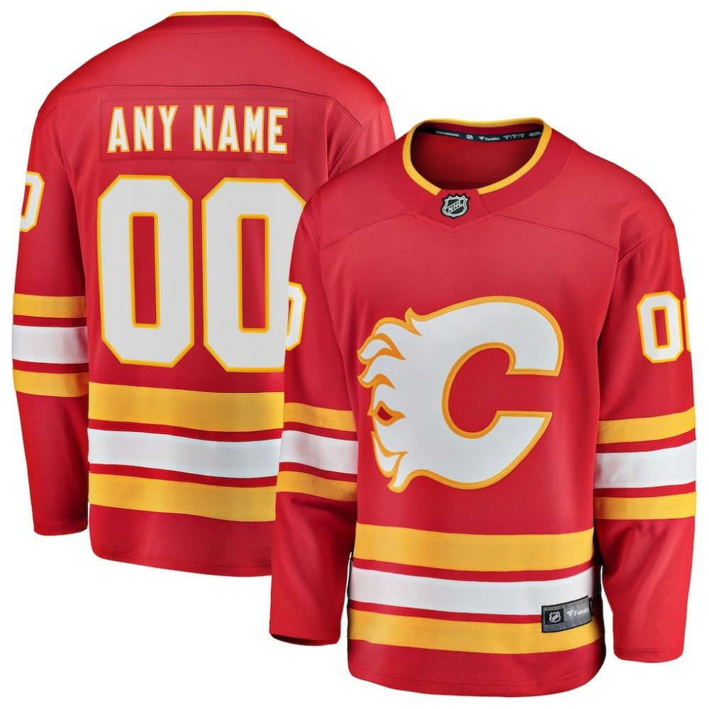 Calgary Flames Fanatics Home Breakaway Custom Jersey Red