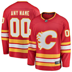 Calgary Flames Fanatics Home Breakaway Custom Jersey Red