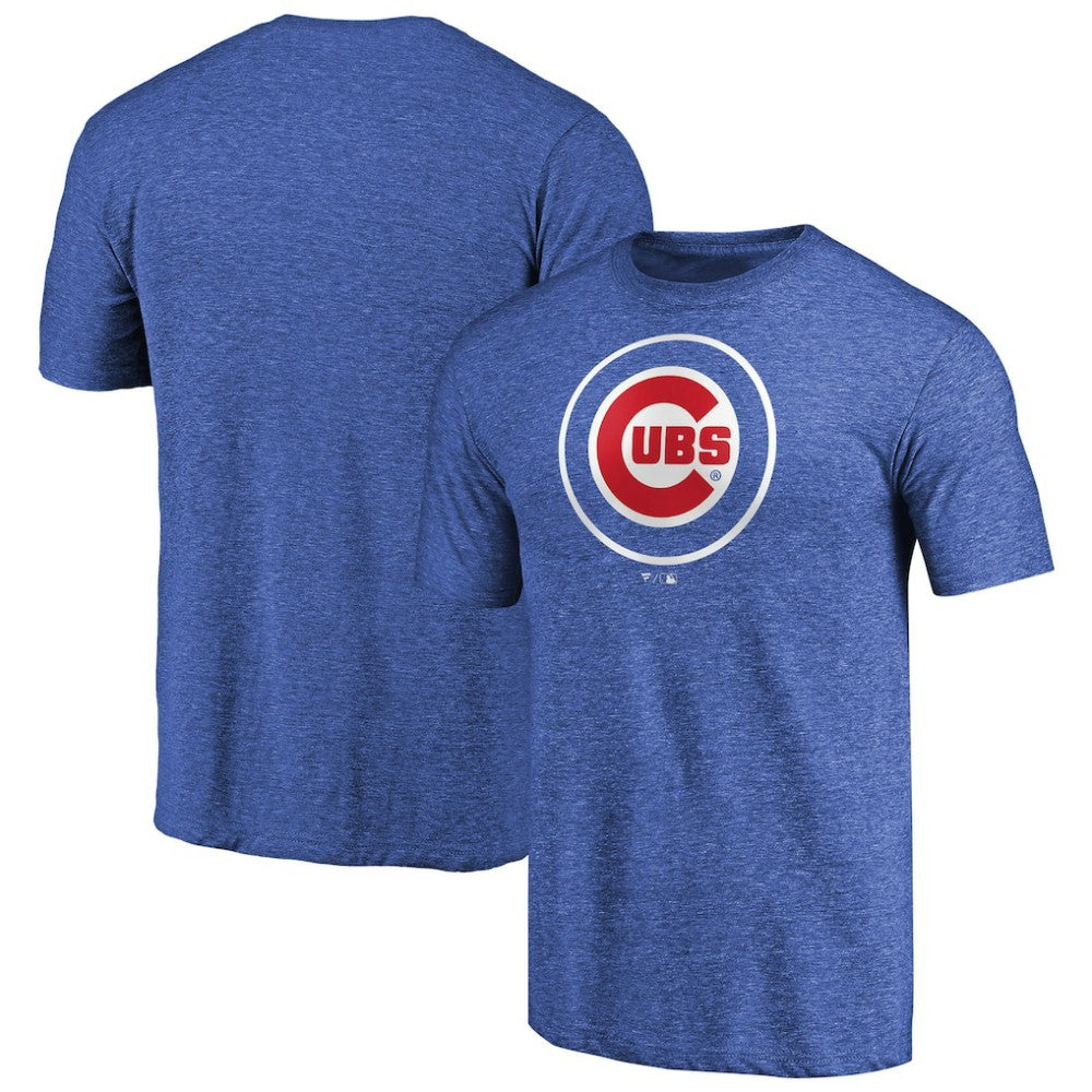 Chicago Cubs Team Wordmark Tri-Blend T-Shirt Royal