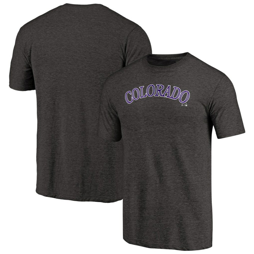Colorado Rockies Team Wordmark Tri-Blend T-Shirt Black