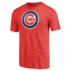 Chicago Cubs Team Wordmark Tri-Blend T-Shirt Red