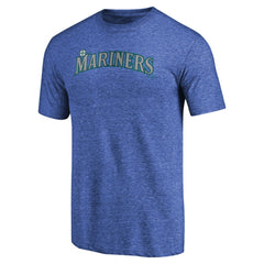Seattle Mariners Team Wordmark Tri-Blend T-Shirt Royal