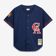 Bo Jackson California Angels Cooperstown Collection Mesh Batting Practice Button-Up Jersey Navy | Mitchell & Ness