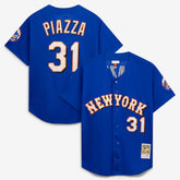 Mike Piazza New York Mets Cooperstown Collection Mesh Batting Practice Button-Up Jersey - Royal