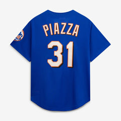 Mike Piazza New York Mets Cooperstown Collection Mesh Batting Practice Button-Up Jersey - Royal