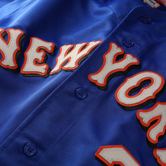 Mike Piazza New York Mets Cooperstown Collection Mesh Batting Practice Button-Up Jersey - Royal