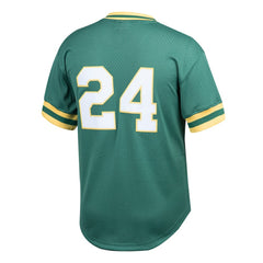 Rickey Henderson Athletics Youth Cooperstown Collection Mesh Batting Practice Jersey - Green