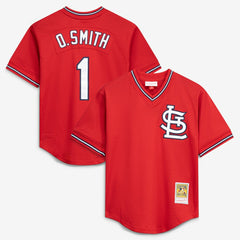 Ozzie Smith St. Louis Cardinals Youth Cooperstown Collection Mesh Batting Practice Jersey Navy | Mitchell & Ness