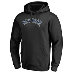 New York Yankees Official Wordmark Fitted Pullover Hoodie Black
