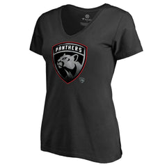 Florida Panthers Women's Core Smoke V-Neck T-Shirt Black