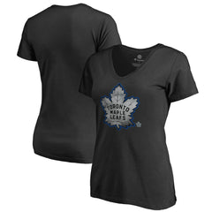 Toronto Maple Leafs Women's Core Smoke V-Neck T-Shirt Black