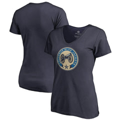 Columbus Blue Jackets Women's Team Alternate V-Neck T-Shirt Navy