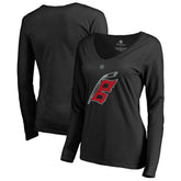 Carolina Hurricanes Women's Team Alternate Long Sleeve V-Neck T-Shirt Black