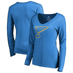 St. Louis Blues Women's Team Alternate Long Sleeve V-Neck T-Shirt Blue