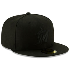 Miami Marlins 2019 Black-on-Black 59FIFTY Fitted Hat Black | New Era