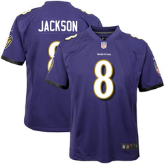 Lamar Jackson Baltimore Ravens Youth Game Jersey - Purple