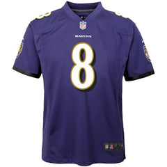 Lamar Jackson Baltimore Ravens Youth Game Jersey - Purple