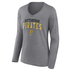 Pittsburgh Pirates Women's Short & Long Sleeve T-Shirt Combo Pack Black/Heather Gray