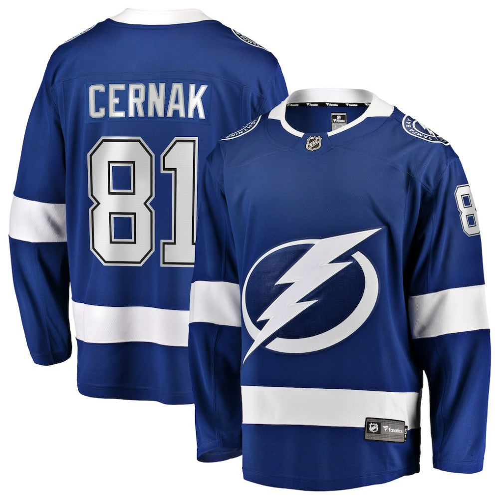 Erik Cernak Tampa Bay Lightning Fanatics Home Breakaway Player Jersey Blue