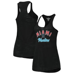 Miami Marlins Soft as a Grape Women's Multi-Count Tri-Blend Tank Top Black