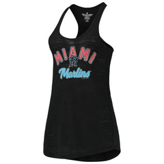Miami Marlins Soft as a Grape Women's Multi-Count Tri-Blend Tank Top Black