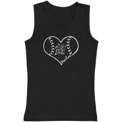 Miami Marlins Soft as a Grape Youth Cotton Tank Top Black