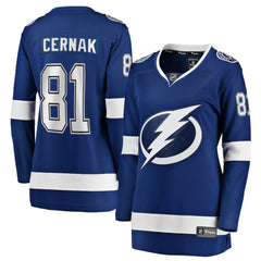 Erik Cernak Tampa Bay Lightning Fanatics Women's Home Breakaway Player Jersey Blue
